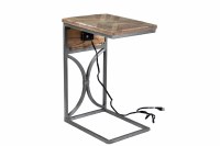 14" Wooden and Metal USB Table