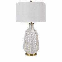 33" White Carambola Ceramic Table Lamp