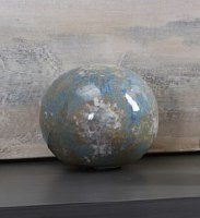 6" Aqua and Blue Ceramic Orb