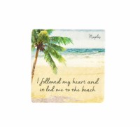 2" Square Naples Heart To Beach Magnet