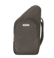 10.5" x 5.25" Travelon Anti-Theft Smoke Mini Asymmetrical Crossbody Bag