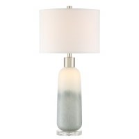 31" White and Gray Glass Table Lamp