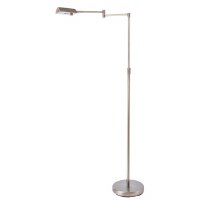 55" Distressed Brass Finish LED Swing Arm Floor Lamp