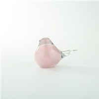 3.5" Pink Glass Bird Figurine