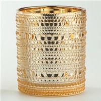 4.5" Gold Textured Glass Votive Candleholder