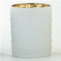 4.5" White Textured Glass Votive Candleholder