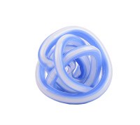 3.5" Blue and White Knot Glass Orb