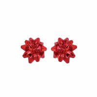 Red Bow Post Earrings