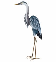 27" Blue Metal Heron