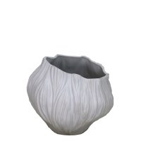 8" White Organic Ceramic Vase
