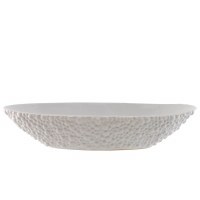22" x 8" White Bubble Ceramic Bowl