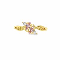 Size 4 Pink Cubic Zirconia Gold Sterling Silver Plated Ring