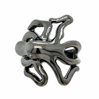 Size 5 Gray Octopus Shaped Sterling Silver Plated Ring