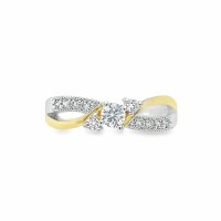 Size 5 Cubic Zirconia Twist Gold Sterling Silver Plated Ring