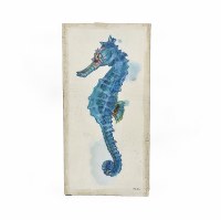 24" x 12" Blue Seahorse 2 Canvas