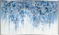 38" x 62" Blue Drops On Framed Canvas