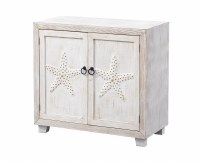 34" White Washed 2 Starfish Door Cabinet
