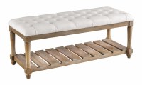 48" Beige Top With Brown Base Bench