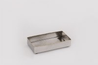 4.5" x 8.5" Frosted Nickel With Gold Trim Guest Towel Holder