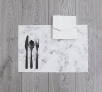 13" x 19" Faux White Marble Vinyl Placemat