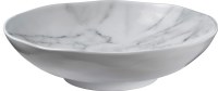 12" Round White Faux Marble Bowl