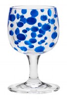 8 Oz Blue Satin Pearl Wine Glass