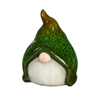 5" Dark Green Hat Ceramic Gnome