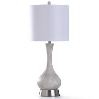 31" Gray Teardrop Ceramic Table Lamp