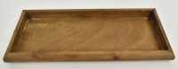 12" White Washed Natural Rectangle Wooden Tray