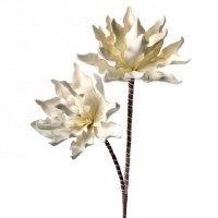 41" White Double Faux Succulent Flower