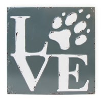 11" Square Paw Love Sign