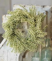 6.5" Opening Faux White Astilbe Candle Ring