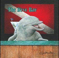 5" Square Dive Bar Dolphin Beverage Napkin