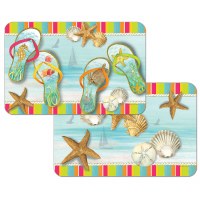 11" x 17" Multicolored Flip Flop Reversible Placemat