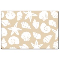 20" x 30" Beige and White Beach Shells Cushion Mat