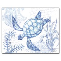 12" x 15" Blue and White Turtle Cutting Board