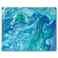 12" x 15" Blue and Green Faux Marble Cutting Board