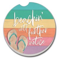 3" Round Beachin' Car Coaster