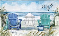 18" x 30" Blue Beach Chairs Doormat