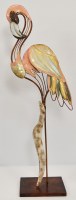 32" Capiz and Metal Flamingo Statue