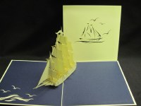 6" Square Pop Up Schooner Card