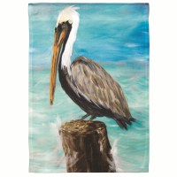 42" x 29" Brown Pelican On Post Garden Flag