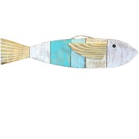 40" Funky Fish Wooden Wall Plaque