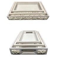 16" x 10" Medium White Shell Tray