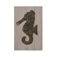 17" Abalone Seahorse Framed Wall Plaque