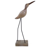 15" Brown Seabird With Metal Legs