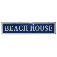 36" Beach House Metal Sign