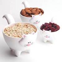 Set of 3 Joie White Meow Measuring Cups