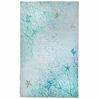 3' x 5' Aqua Coral Sea Rug