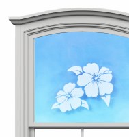 5" Oval Hibiscus White Window Cling